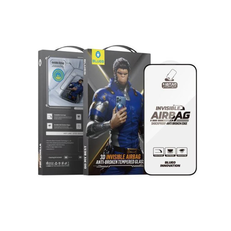 Blueo 3D Invisible Airbag Anti-broken Tempered Glass - iPhone 14ProMax/ 15/16 Plus - 6.7 - أكسسوار